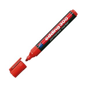 Edding marker permanentni E-300, okrogla konica, rdeč | MEGAtoner.si