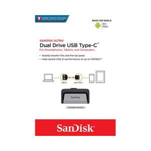 USB ključek Sandisk Ultra Dual, 64GB, USB 3.1, Type-C port, 150/NP (srebrn/črn) | MEGAtoner.si