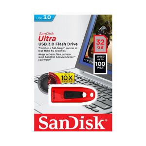 USB ključek Sandisk Ultra, 32GB, USB 3.0, 100/NP (rdeč) | MEGAtoner.si