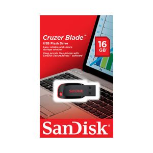 USB ključek Sandisk Cruzer Blade, 16GB, USB 2.0 (črn/rdeč) | MEGAtoner.si