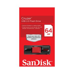 USB ključek Sandisk Cruzer Glide, 64GB, USB 2.0 (črn/rdeč) | MEGAtoner.si
