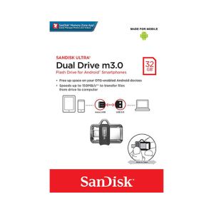 USB ključek Sandisk Ultra Dual, 32GB, USB 3.0, MicroUSB, 150/NP (srebrn/črn) | MEGAtoner.si