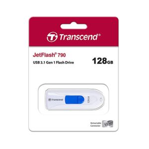 USB ključek Transcend JetFlash 790, 128GB, USB 3.1, 90/40 (bel) | MEGAtoner.si