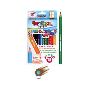 Toy Color Jumbo lesene barvice + šilček (12 barvic, 5mm mina) | MEGAtoner.si