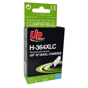 UPrint kartuša HP št. 364XL (CB323EE), 12ml (kompatibilna, modra, nivo črnila) | MEGAtoner.si