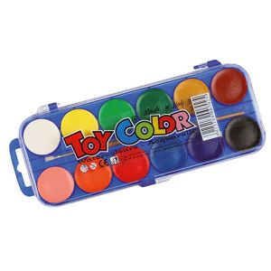 Toy Color vodene barve + čopič (12 barv) | MEGAtoner.si