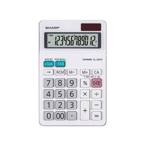 Kalkulator Sharp EL320W namizni, 12m, bel hi-gloss | MEGAtoner.si