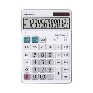 Kalkulator Sharp EL340W namizni, 12m, bel hi-gloss | MEGAtoner.si