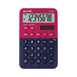 Kalkulator Sharp EL760RBRB namizni, 8m, modro-rdeč | MEGAtoner.si