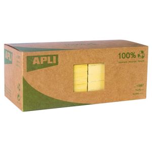 APLI blok samolepilnih lističev, 75x75mm recikliran papir, 12x100 lističev | MEGAtoner.si