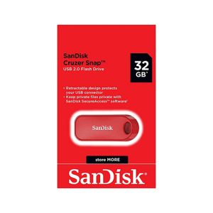 USB ključek Sandisk Cruzer Snap, 32GB, USB 2.0, drsni priključek (rdeč) | MEGAtoner.si