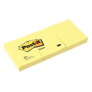 3M Post-It rumeni samolepilni lističi, 38x51mm (3M 653), 3/1 | MEGAtoner.si