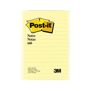 3M Post-It rumeni samolepilni lističi, črte 102x152mm (3M 660) | MEGAtoner.si
