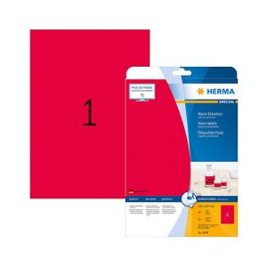 Herma etikete A4 5048, 210x297mm, neon rdeče, 20/1 | MEGAtoner.si