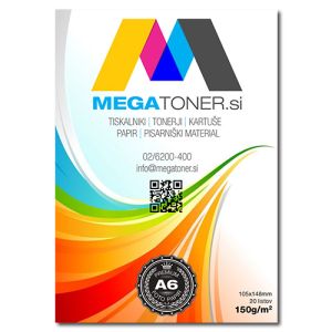 MEGA Premium foto papir, 150g, A6, 20 listov | MEGAtoner.si