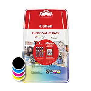 Komplet kartuš Canon CLI-526 Photo Value Pack (original, komplet) | MEGAtoner.si