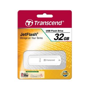 USB ključek Transcend JetFlash 370, 32GB, USB 2.0 (bel, možnost dotiska) | MEGAtoner.si