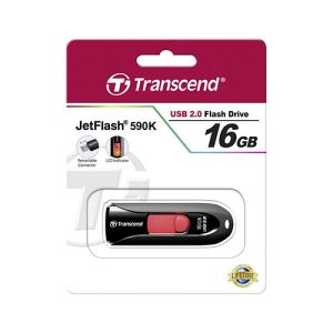 USB ključek Transcend JetFlash 590K, 16GB, USB 2.0, 16/6 (črno-rdeč) | MEGAtoner.si