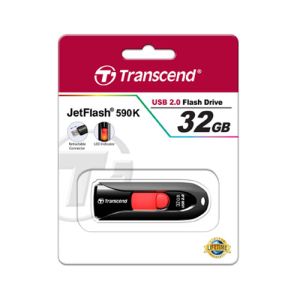 USB ključek Transcend JetFlash 590K, 32GB, USB 2.0, 16/6 (črno-moder) | MEGAtoner.si